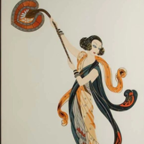 ERTE HAND PAINTED ONE OF A KIND.   YES LITHOGRAPHS WERE MADE. MINE IS THE ORIGIN - Picture 1 of 1